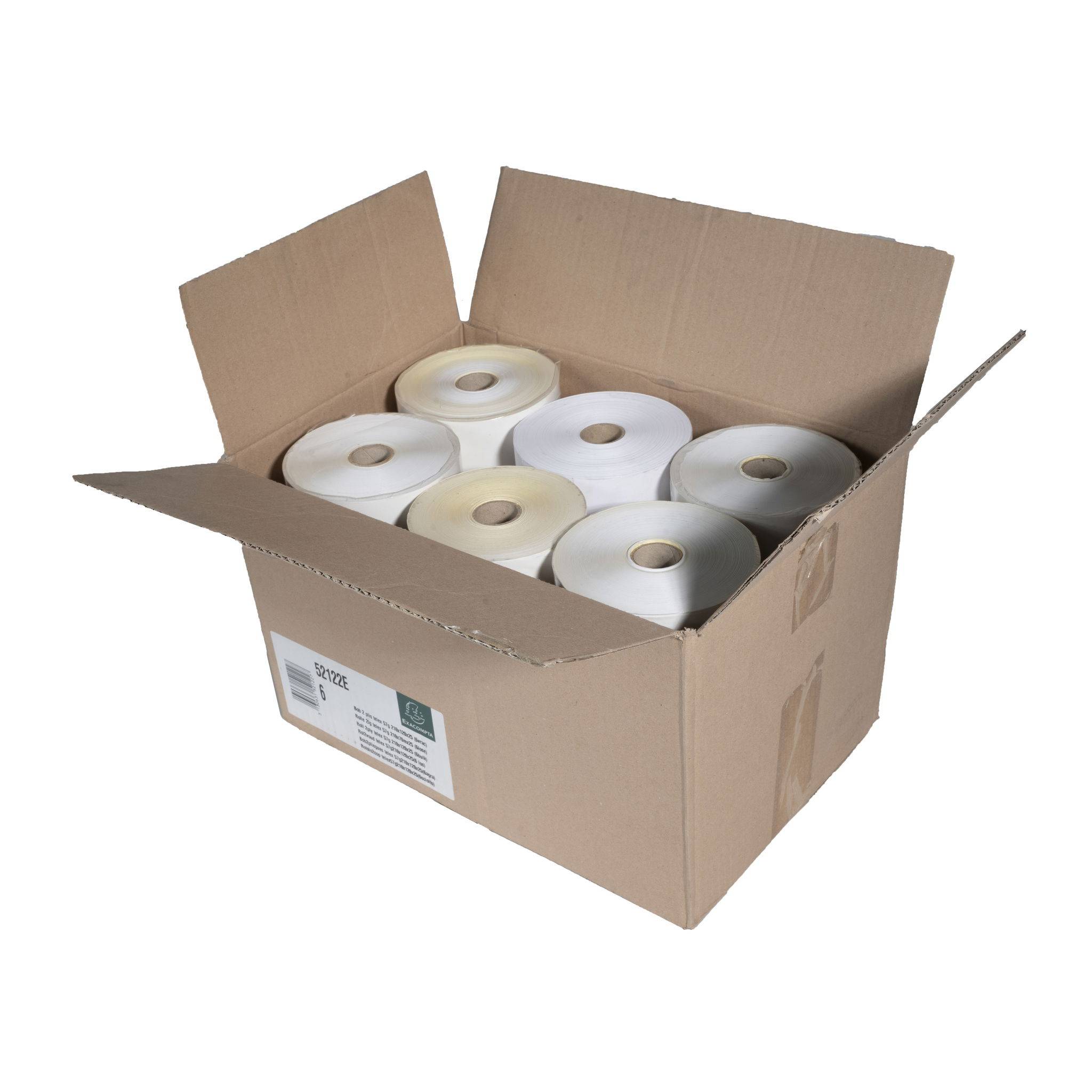 Exacompta 6x Rolle 2-lagig Telex 57g B:210mm Kern 25mm L:70m Weiß 52122E