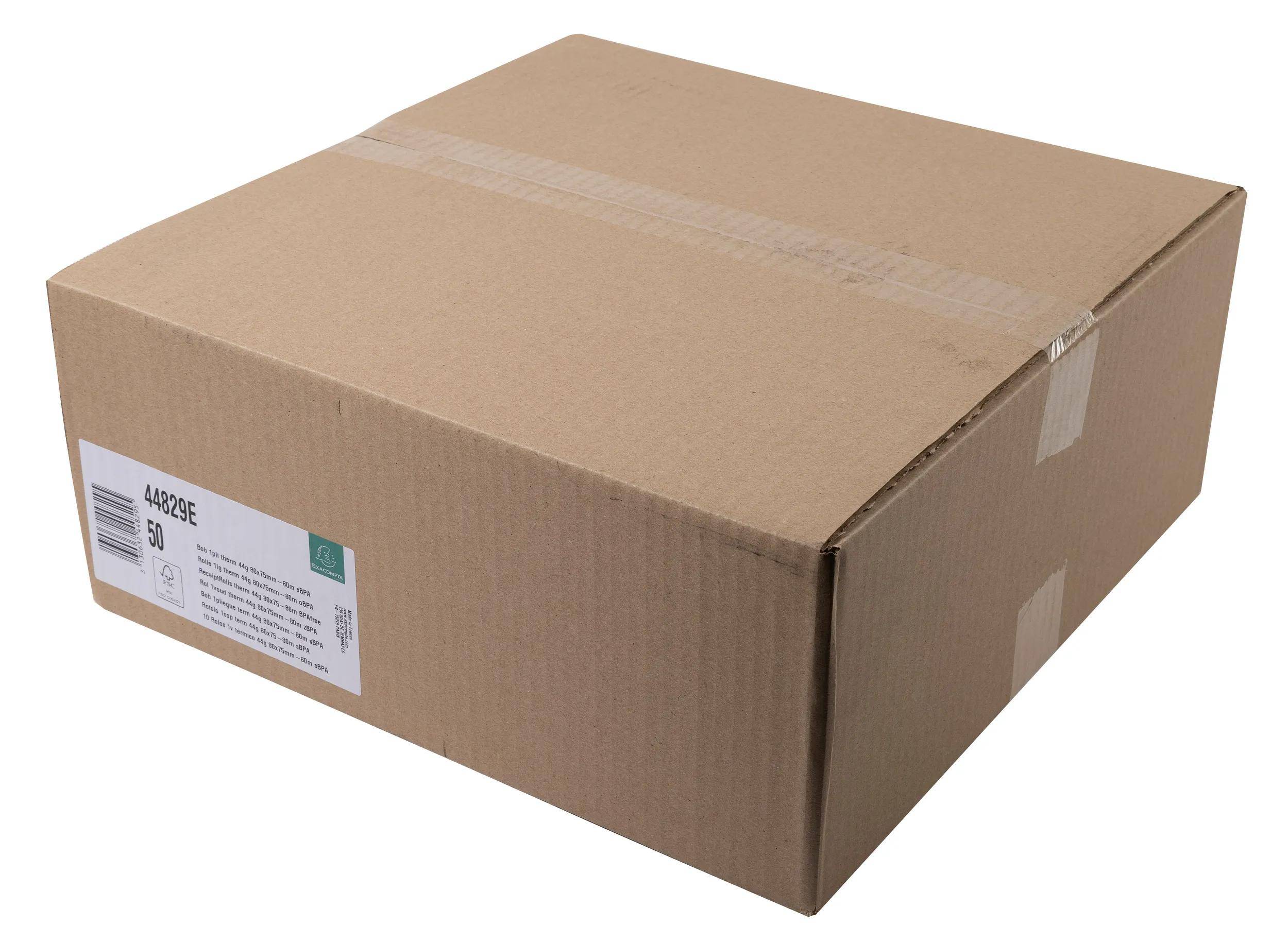 Exacompta 50x 1-lagige thermische Kassenrolle 80x73mm, 80m, 48g/m2, Weiß, 44829E