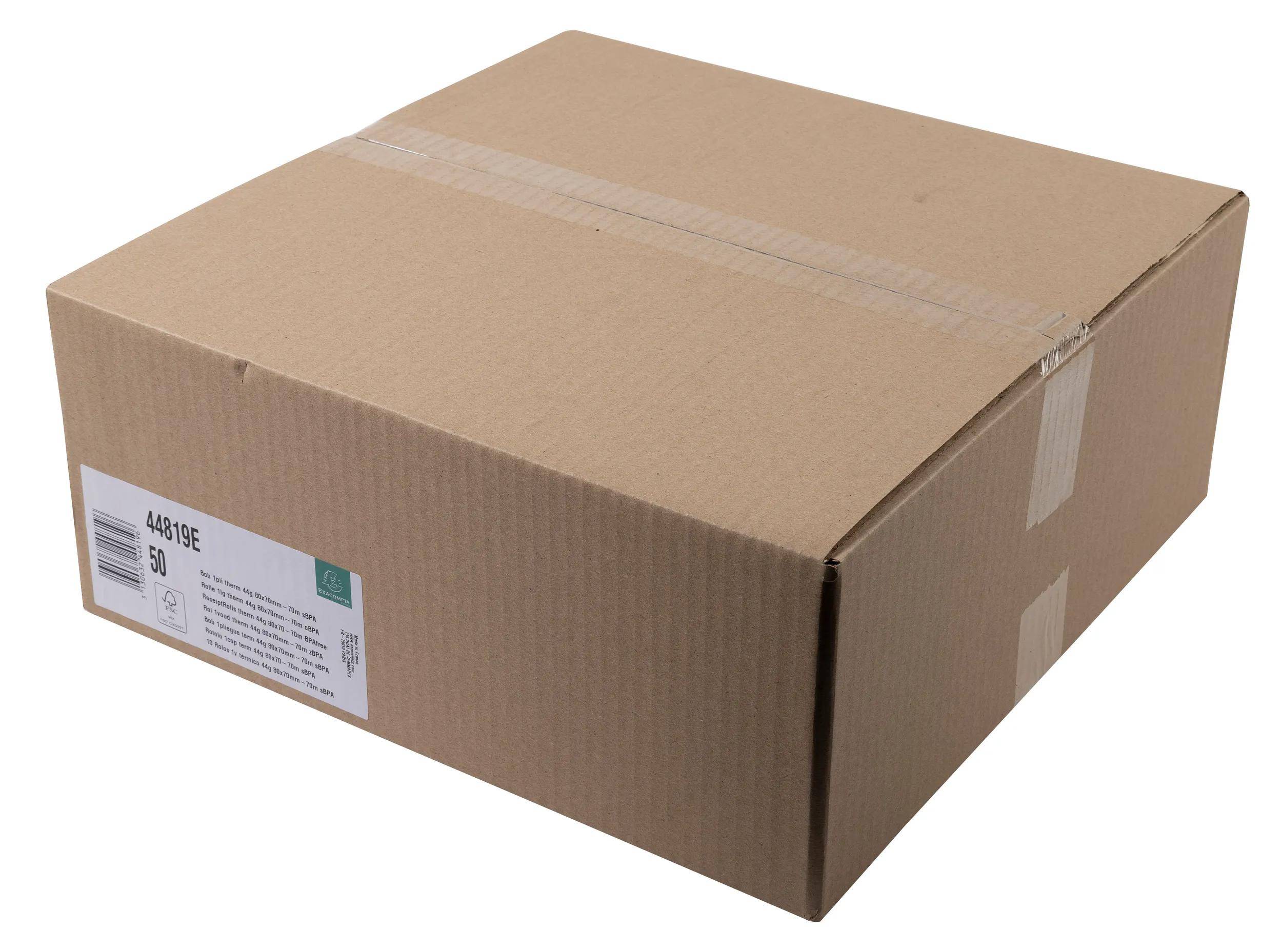 Exacompta 50x 1-lagige thermische Kassenrolle 80x68mm, 70m, 48g/m2, Weiß, 44819E