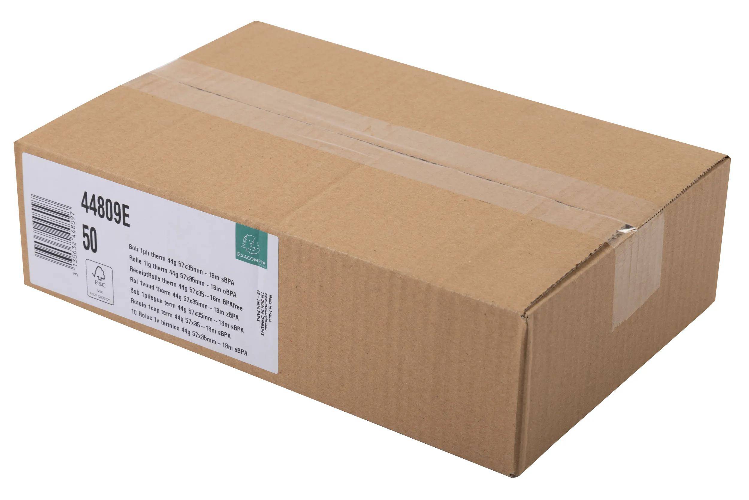 Exacompta 50x 1-lagige Thermorolle Kartenzahlung 57x37mm 18m 48g/m2 Weiß 44809E