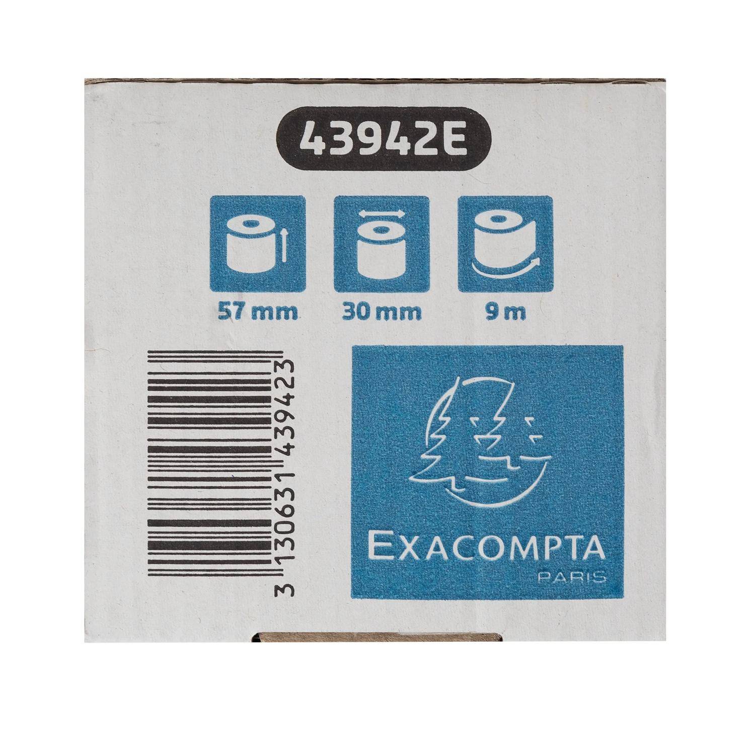 Exacompta 120x Thermorolle Kartenzahlung 57x30mm 9m 1-lagig 52g/m2 Weiß 43942E
