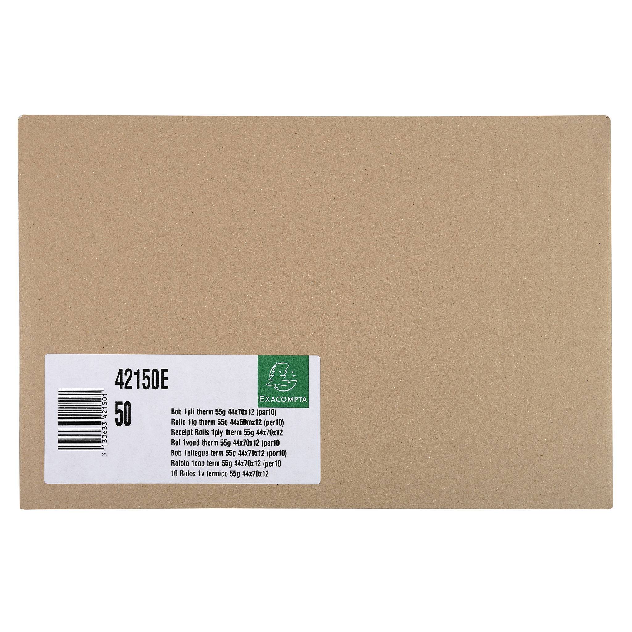 Exacompta 50x Thermorolle 1-lagig 55g/m2 44x60mx12 - Weiß - 42150E