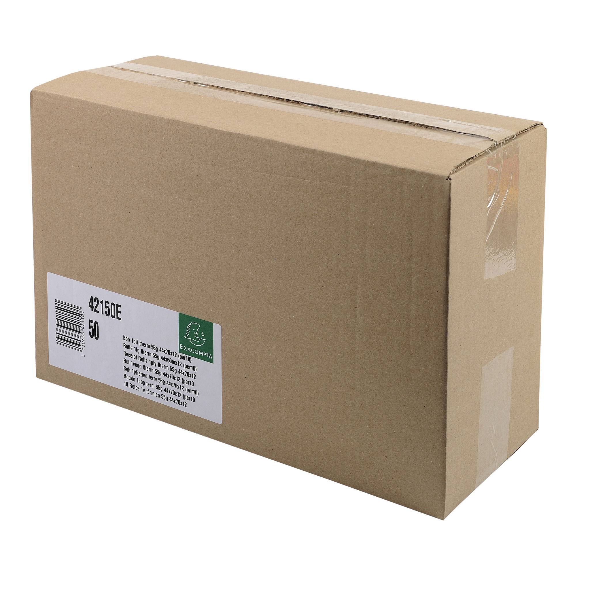 Exacompta 50x Thermorolle 1-lagig 55g/m2 44x60mx12 - Weiß - 42150E