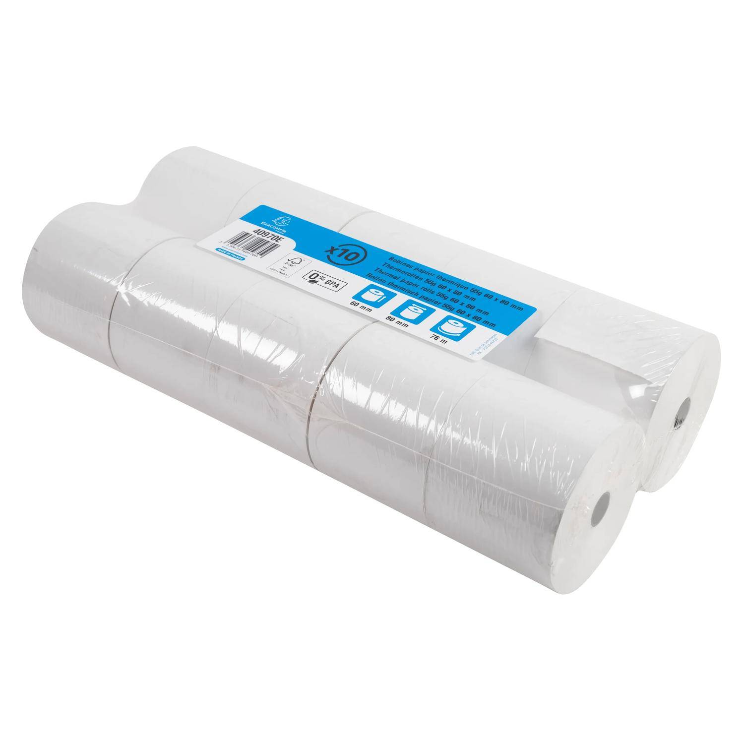 Exacompta 30x Thermorolle 1-lagig 55g/m2 60x76mx12 - Weiß - 40970E