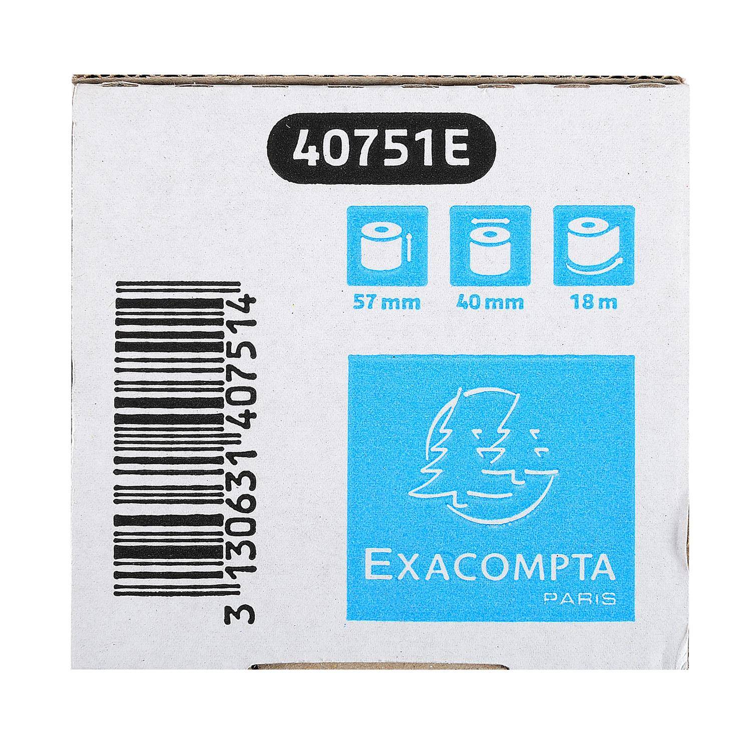 Exacompta 120x Thermorolle 1-lagig 55g/m2 57x18mx12 - Weiß - 40751E