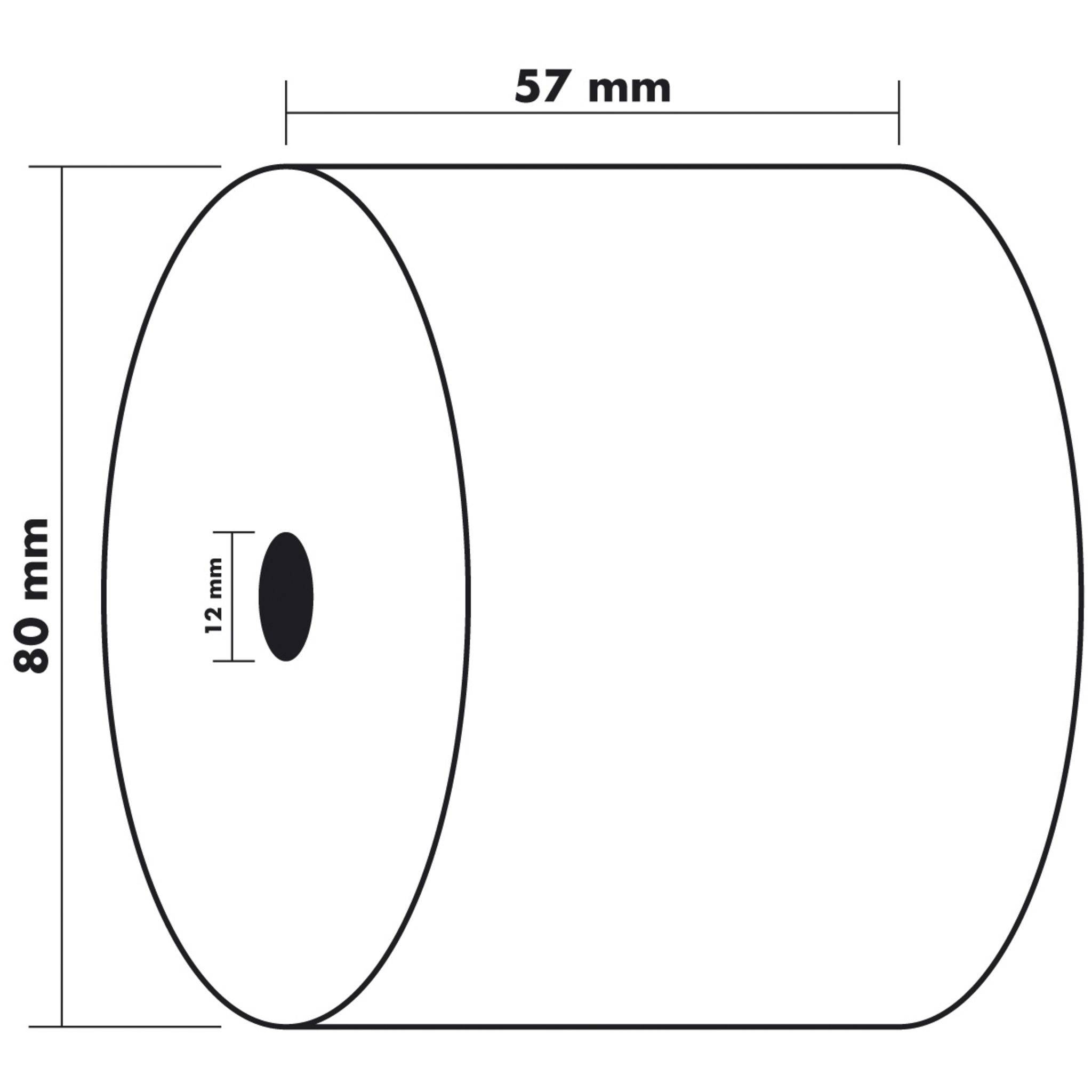 Exacompta 50x Thermorolle 1-lagig 55g/m2 57x76mx12 - Weiß - 40340E
