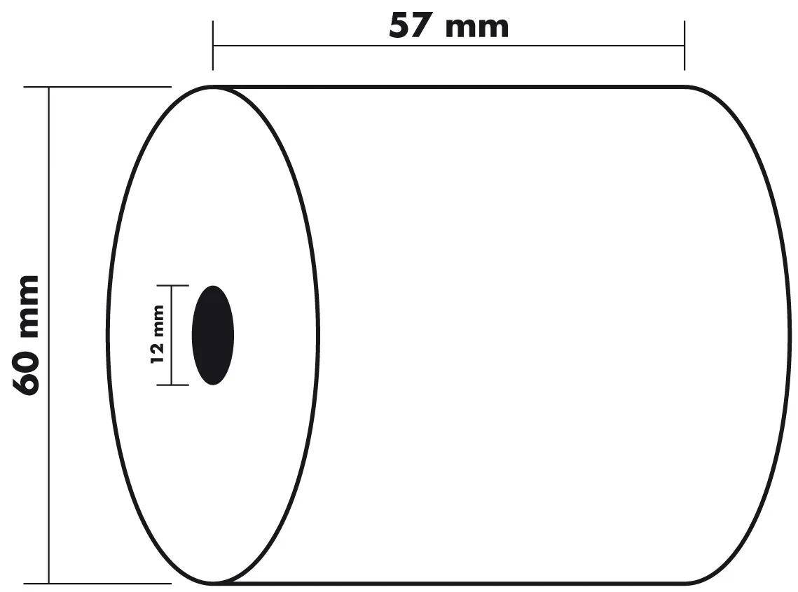Exacompta 50x Rolle 1-lagig Offset 60g/m2 57x33mx12 - Weiß - 40651E