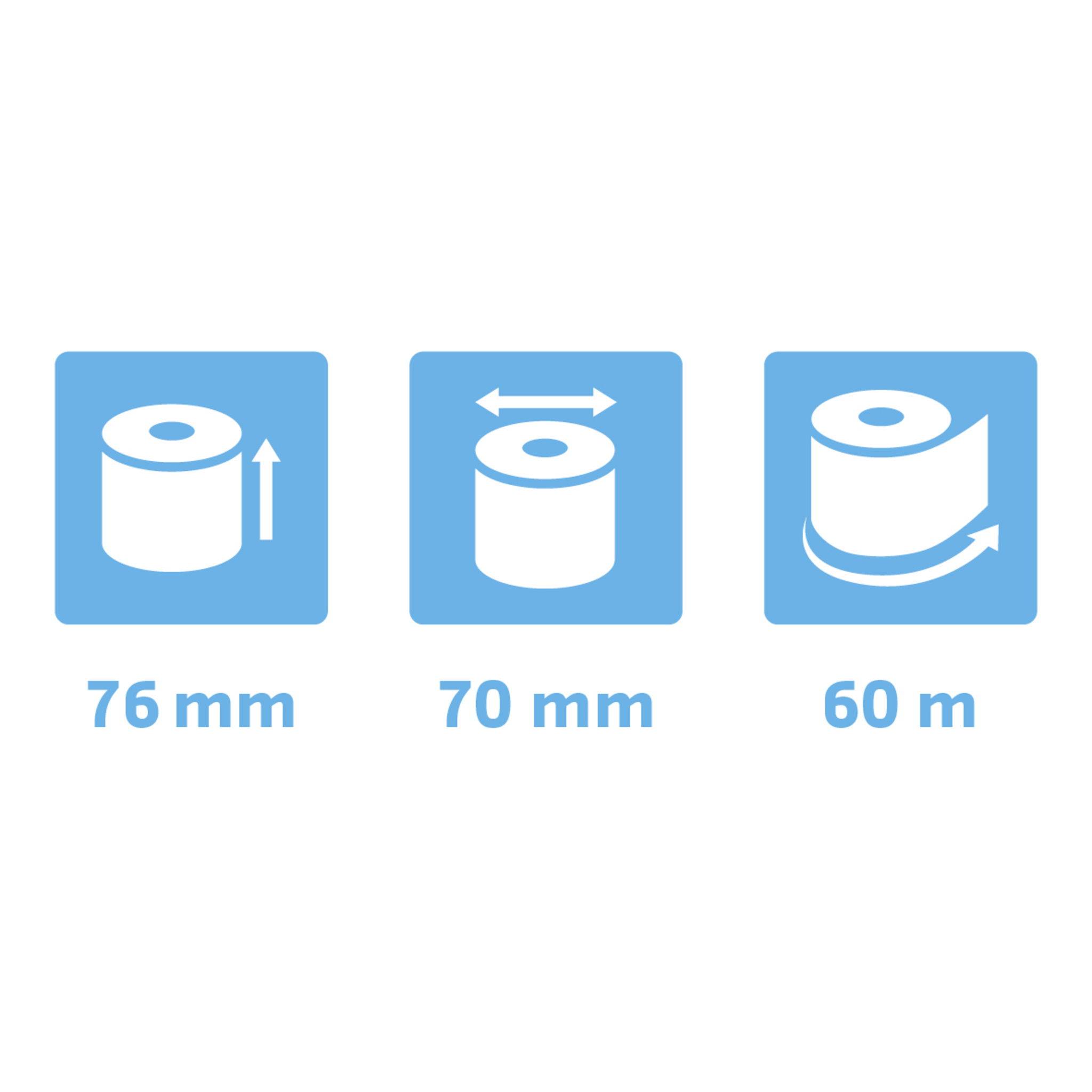 Exacompta 50x Thermorolle 1-lagig 55g/m2 76x60mx12 - Weiß - 40991E