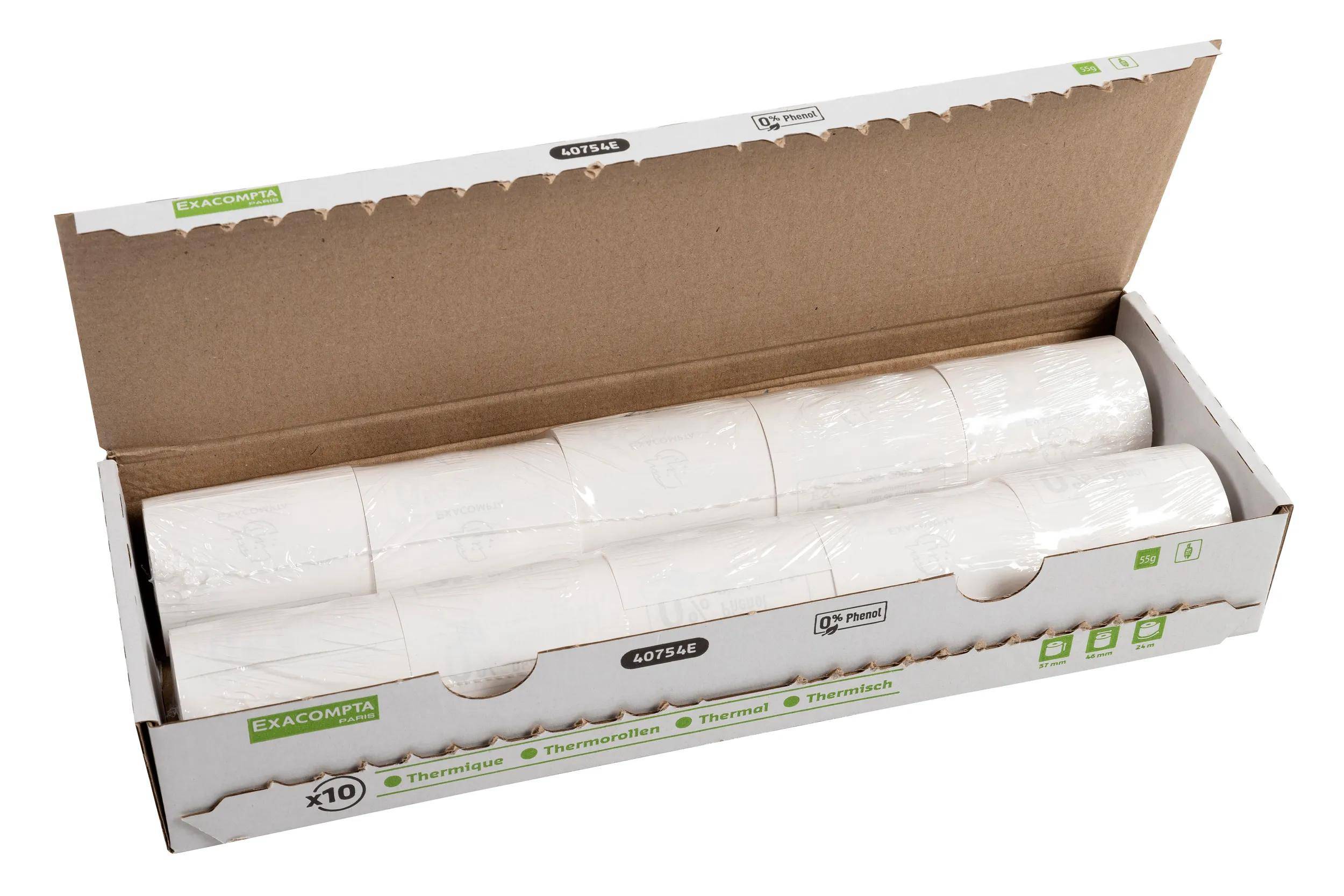 Exacompta 30x Thermorolle 1-lagig 55g/m2 57x46mx12 - Weiß - 40754E