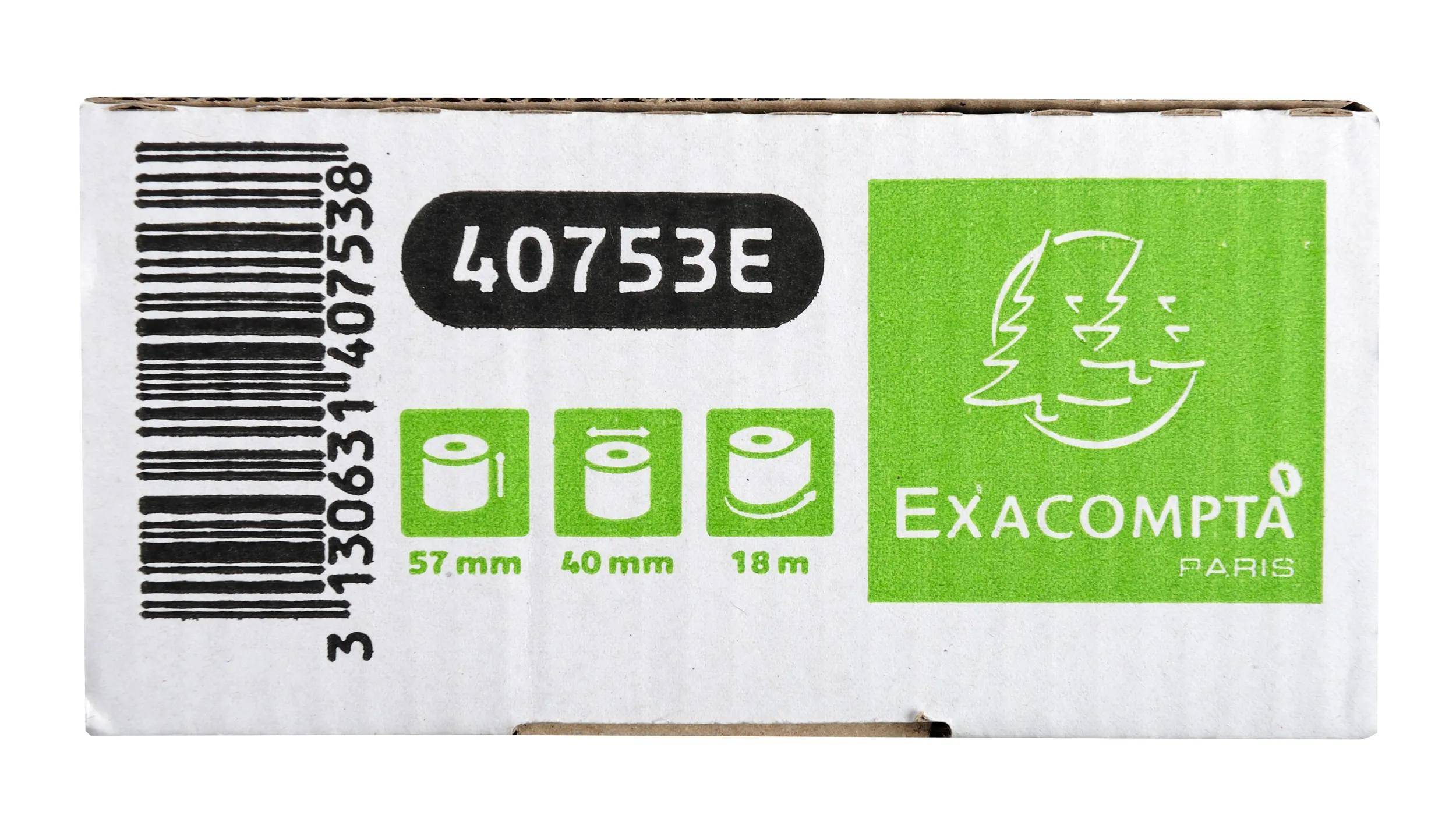 Exacompta 60x Thermorolle 1-lagig 55g/m2 57x40mx12 - Weiß - 40753E