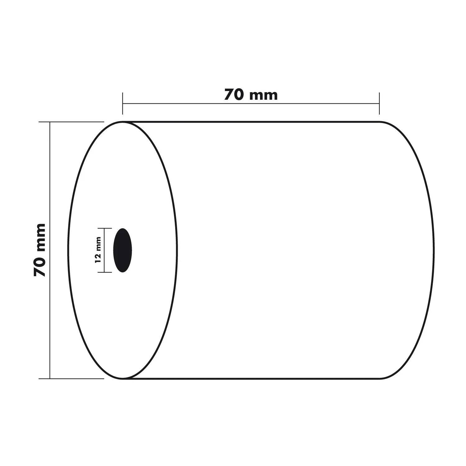 Exacompta 50x Additionsrolle 1-lagig Offset 60g/m2 70x70mx12 - Weiß - 40513E