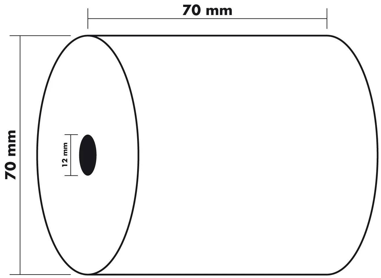 Exacompta 50x Additionsrolle 1-lagig Offset 60g/m2 70x70mx12 - Weiß - 40513E