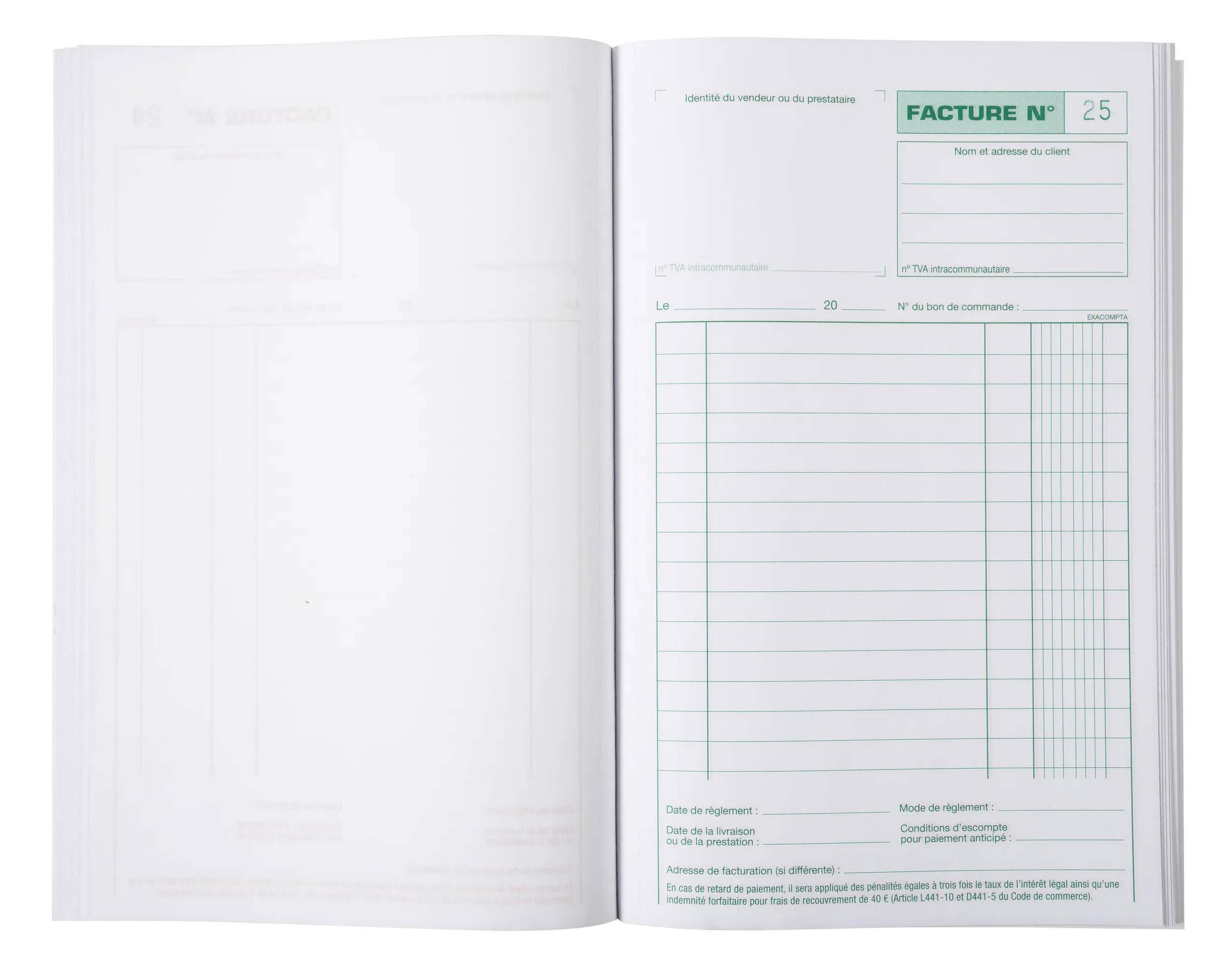 Ein offenes Rechnungsbuch mit Spalten und Zeilen für Details wie 