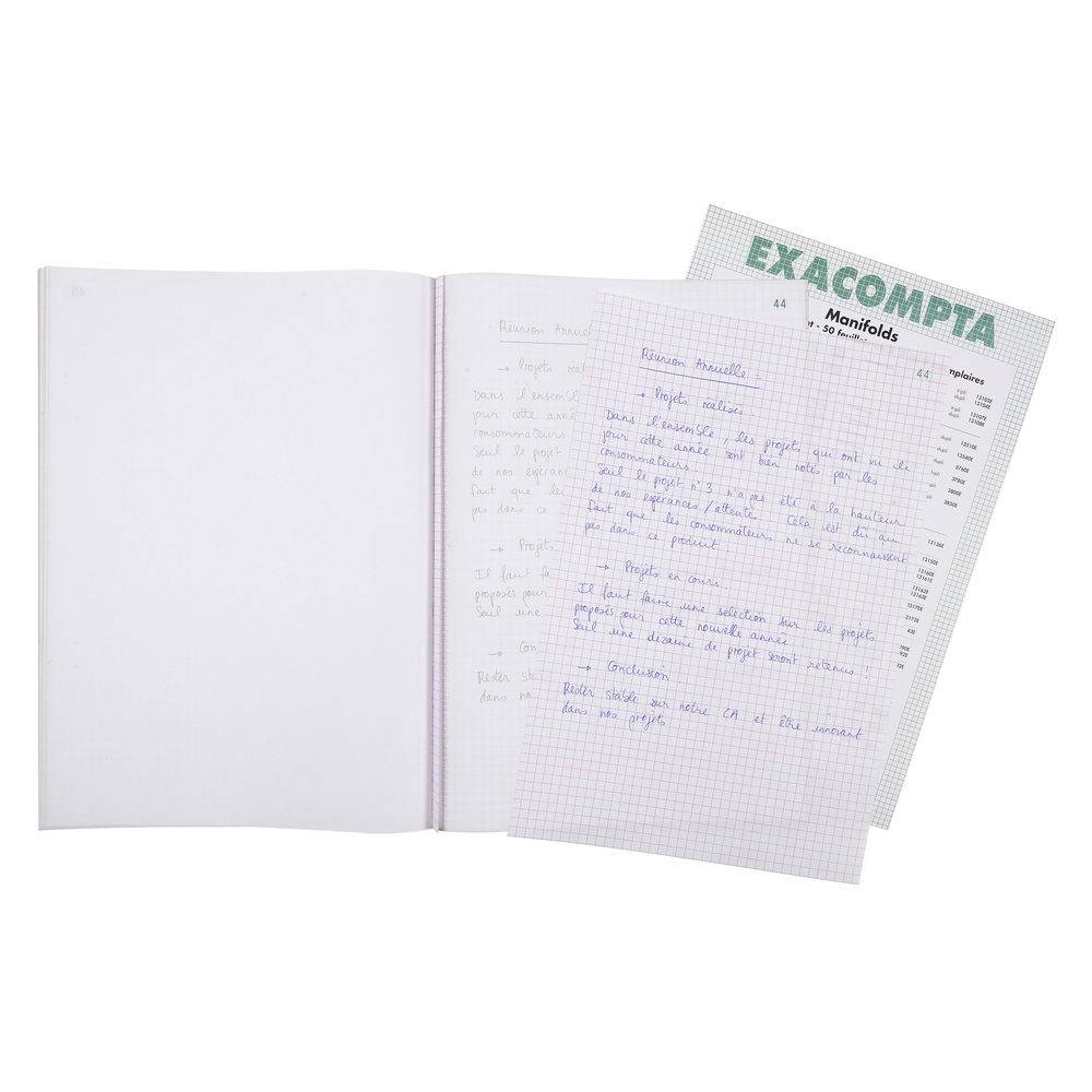 Exacompta 5x Durchschreibebuch A4 kariert 50 Blatt, doppelte Ausführung - 3300E