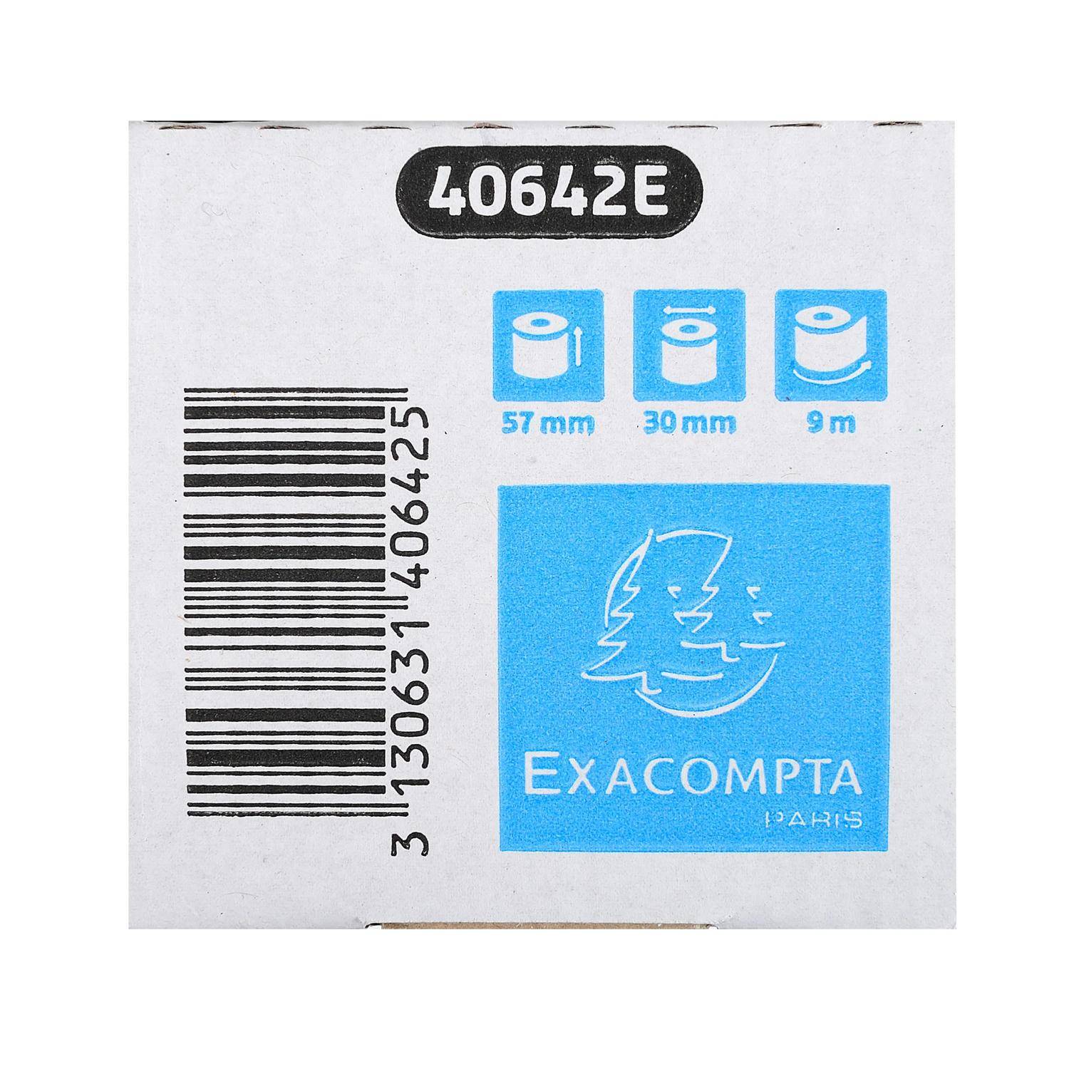 Exacompta 120x Thermorolle 1-lagig Lastschrift 55g/m2 57mmx30mmx12mm Weiß 40642E