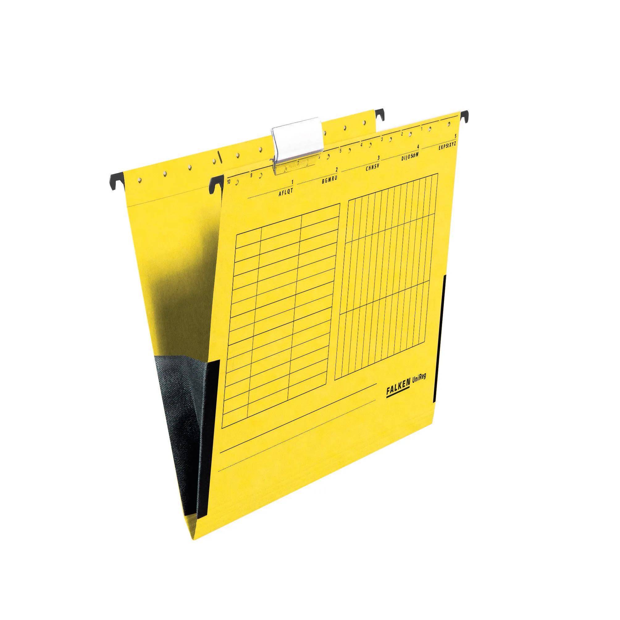 Falken 25x Hängetasche UniReg 230g/m2-Kraftkarton +Leinenfröschen Gelb 80002660F