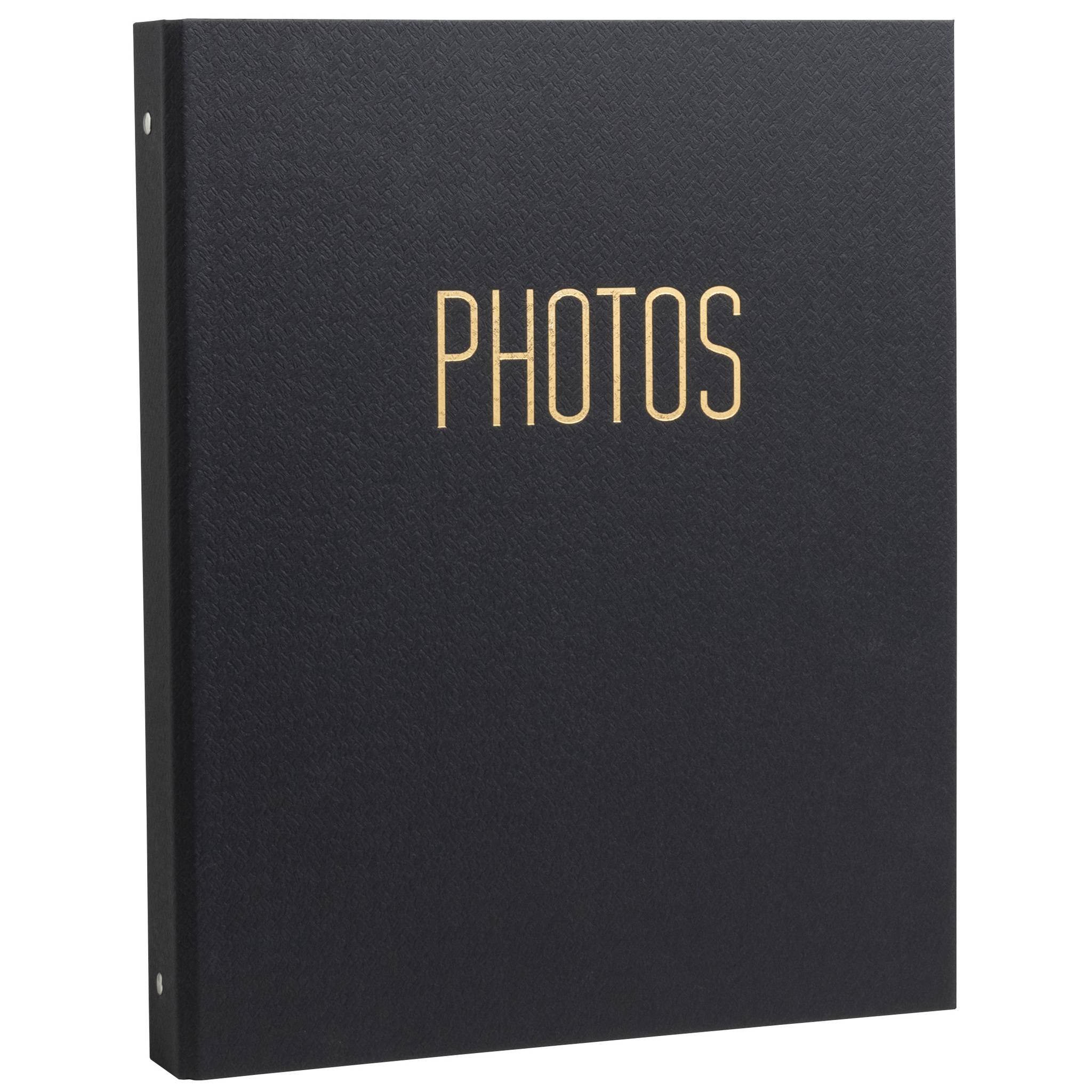 Exacompta Fotoalbum Ringmechanik 60 schwarze Seiten 32x26x4 cm Schwarz 17601E