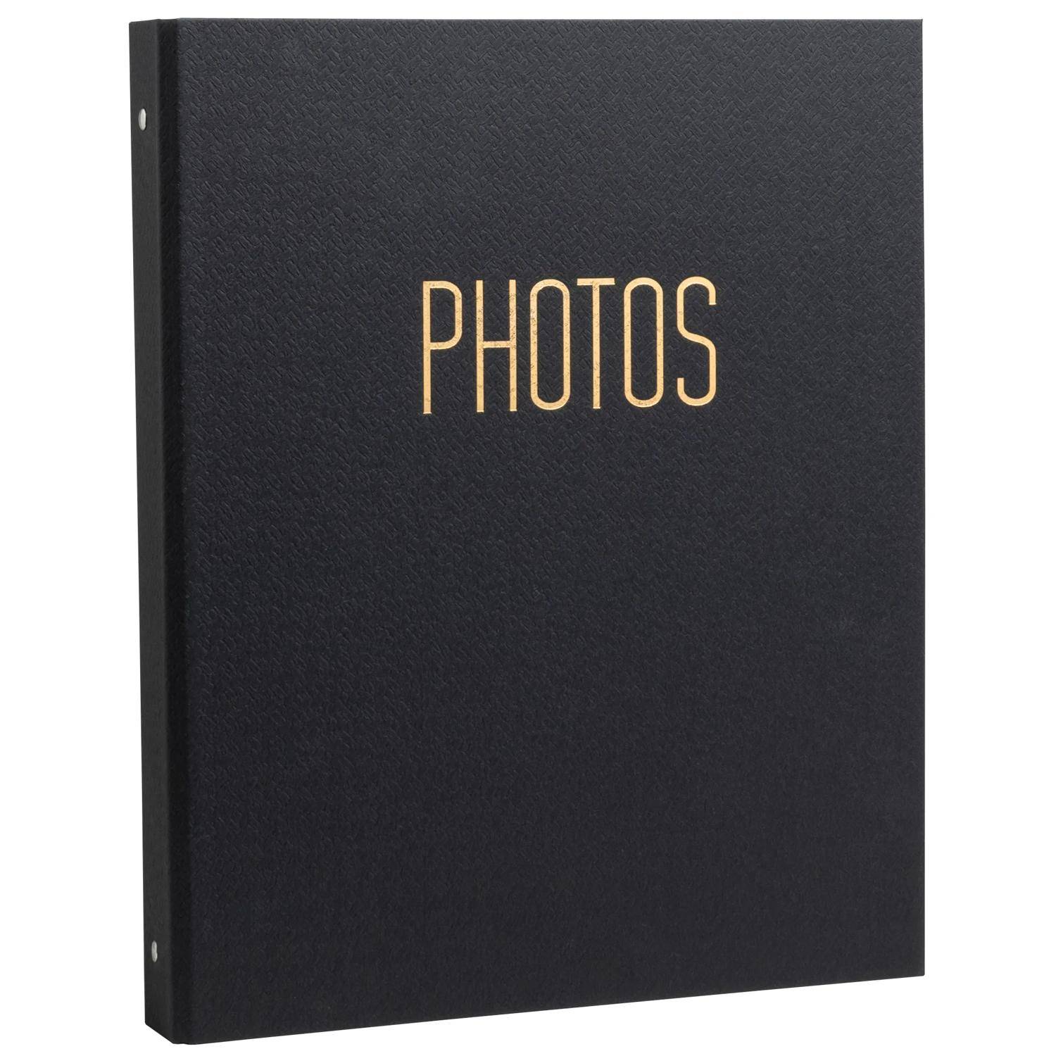 Exacompta Fotoalbum Ringmechanik 60 schwarze Seiten 32x26x4 cm Schwarz 17601E