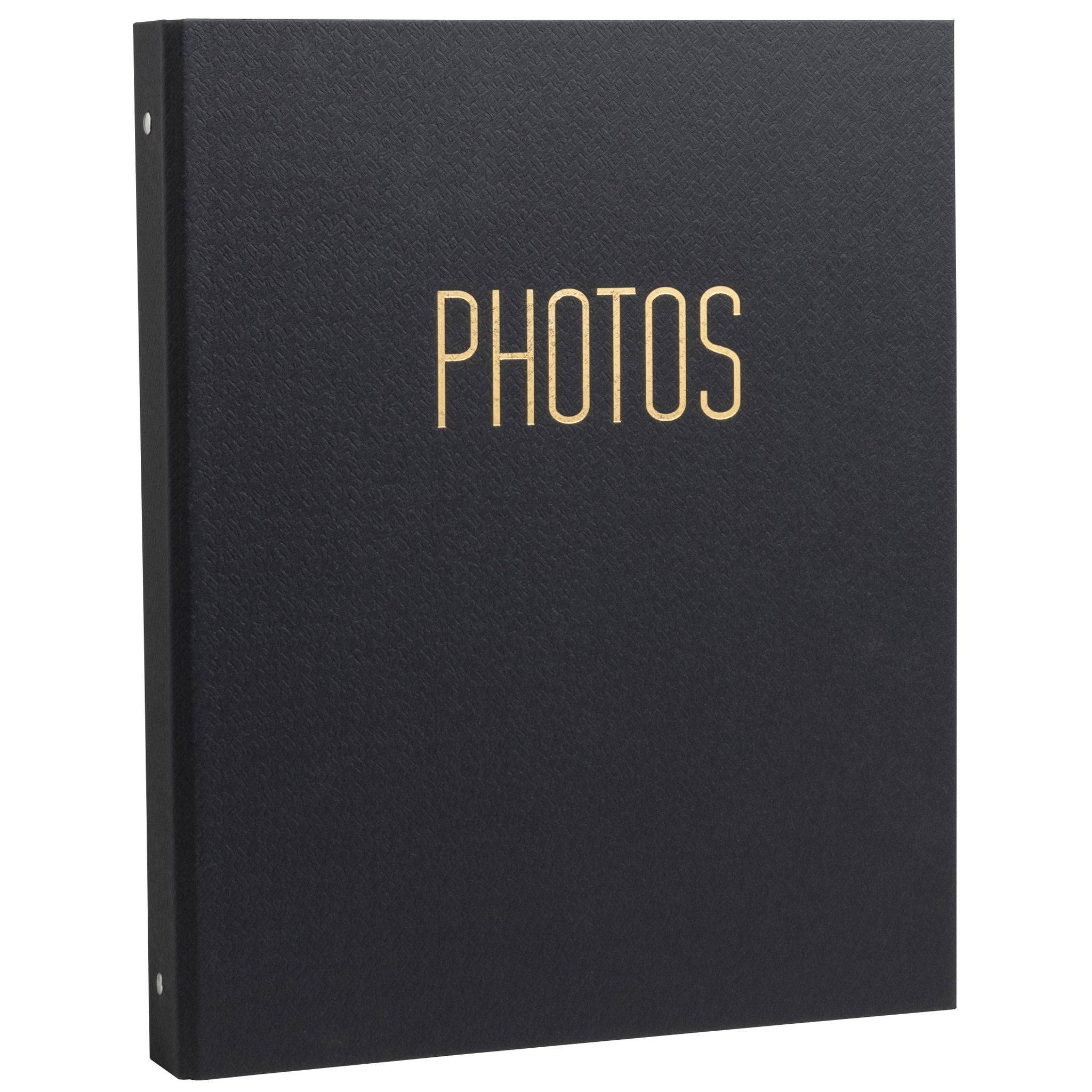 Exacompta Fotoalbum Ringmechanik 60 schwarze Seiten 32x26x4 cm Schwarz 17601E