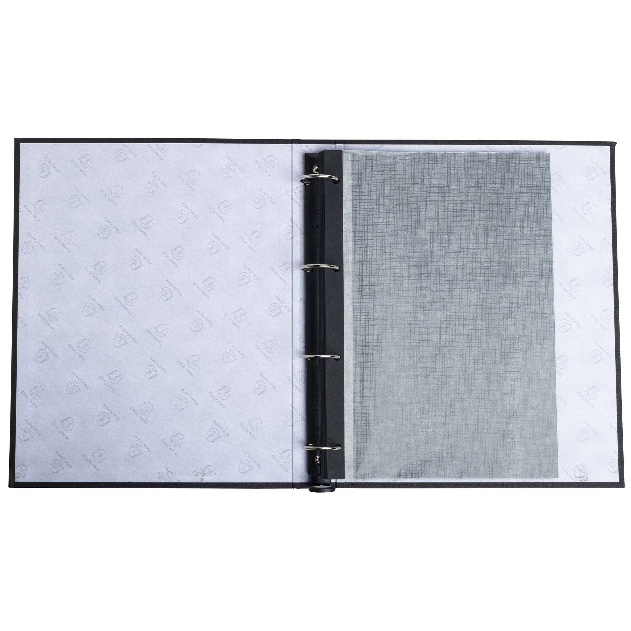 Exacompta Fotoalbum Ringmechanik 60 schwarze Seiten 32x26x4 cm Schwarz 17601E