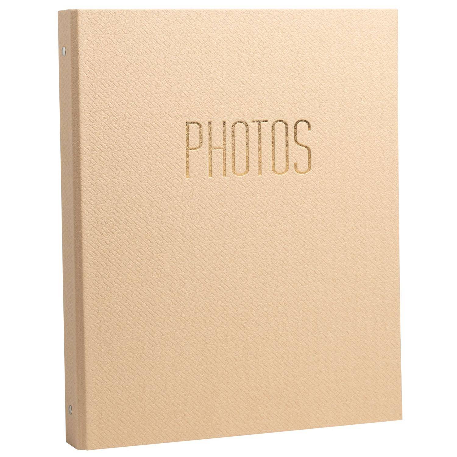 Exacompta Fotoalbum Ringmechanik 60 schwarze Seiten 32x26x4 cm Beige 17602E
