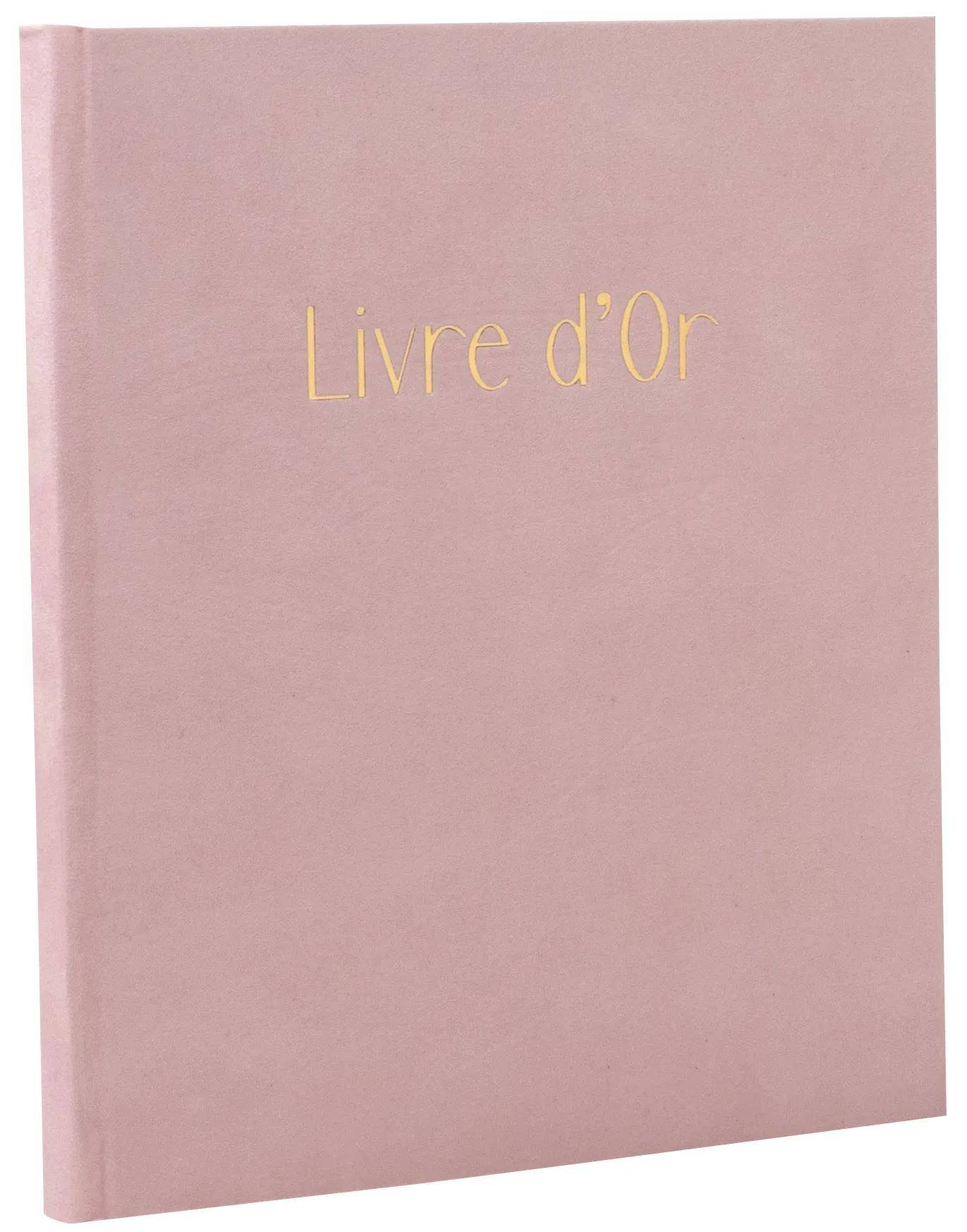 Hellrosa Buchcover mit dem Titel „Livre d'Or