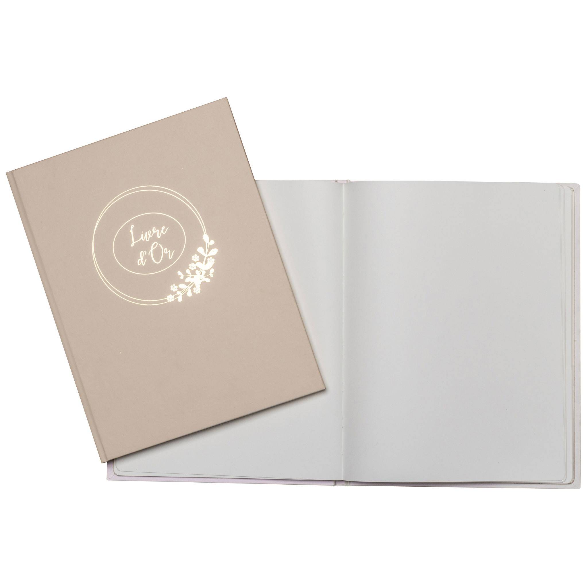 Exacompta Gästebuch, 100 Seiten, Goldschnitt, Ringflower - Latte - 47633E