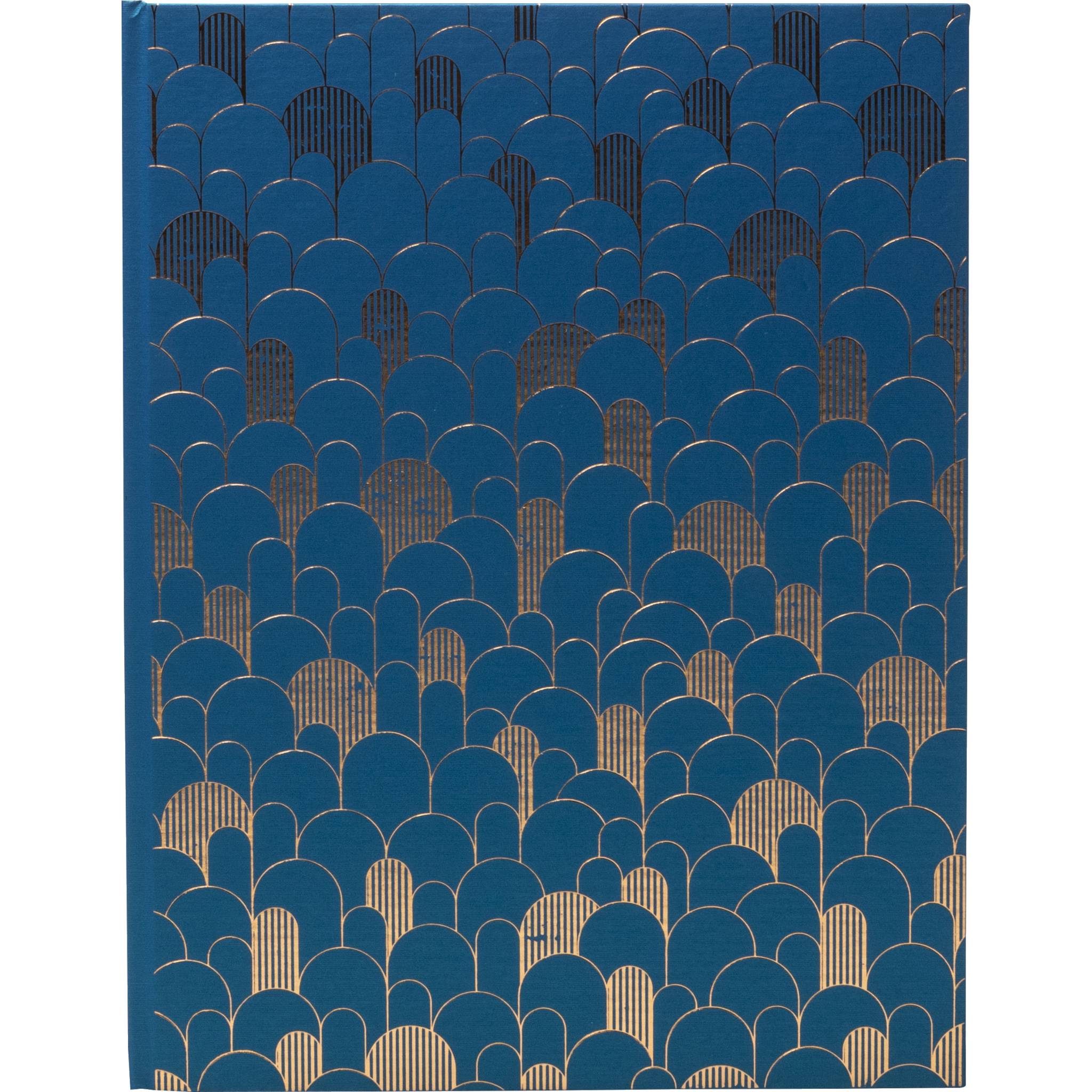 Exacompta Gästebuch, 100 Seiten, Goldschnitt, Néo Déco - Bleu de France - 47986E