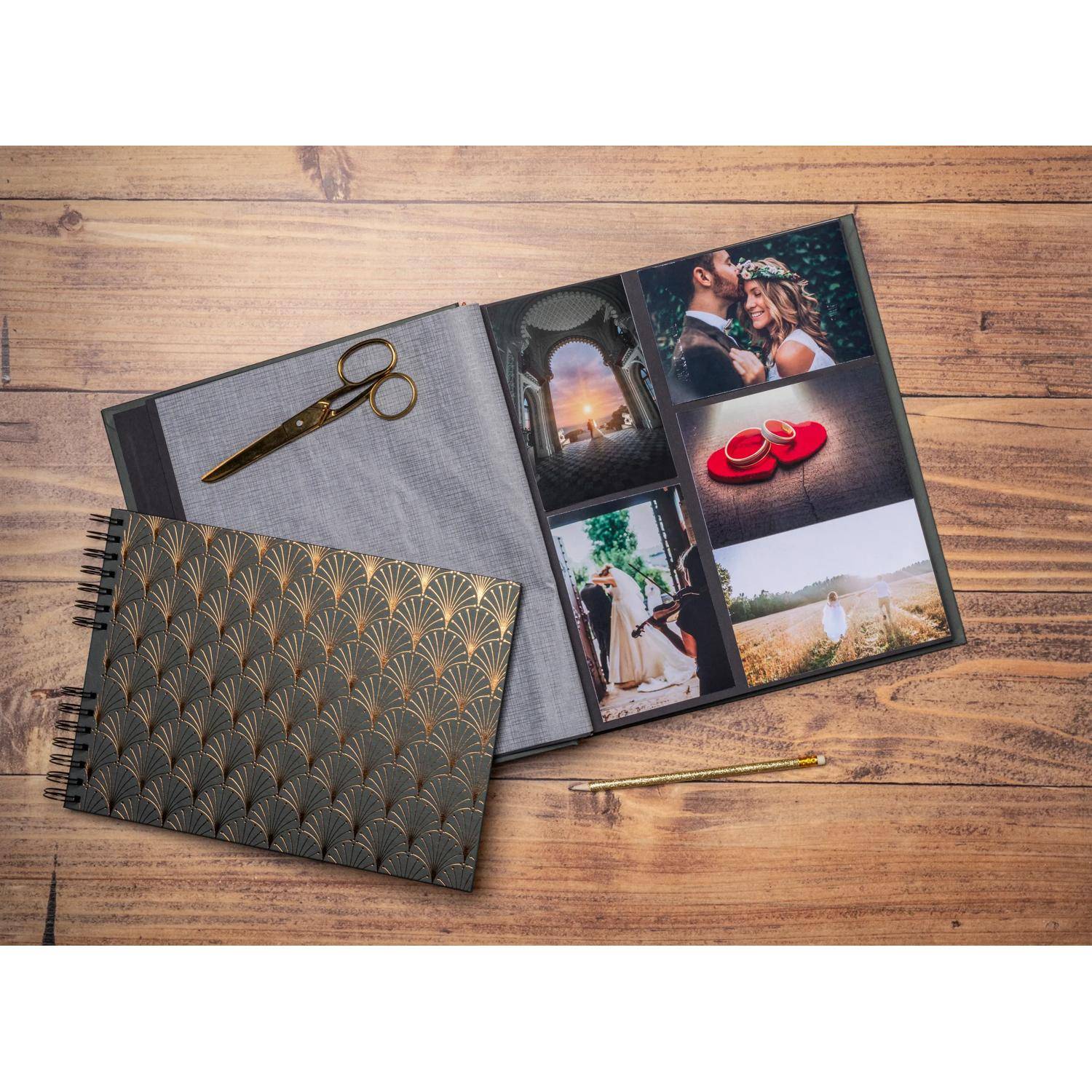 Exacompta Fotoalbum, 60 schwarze Seiten, Néo Déco - Schwarz - 16095E