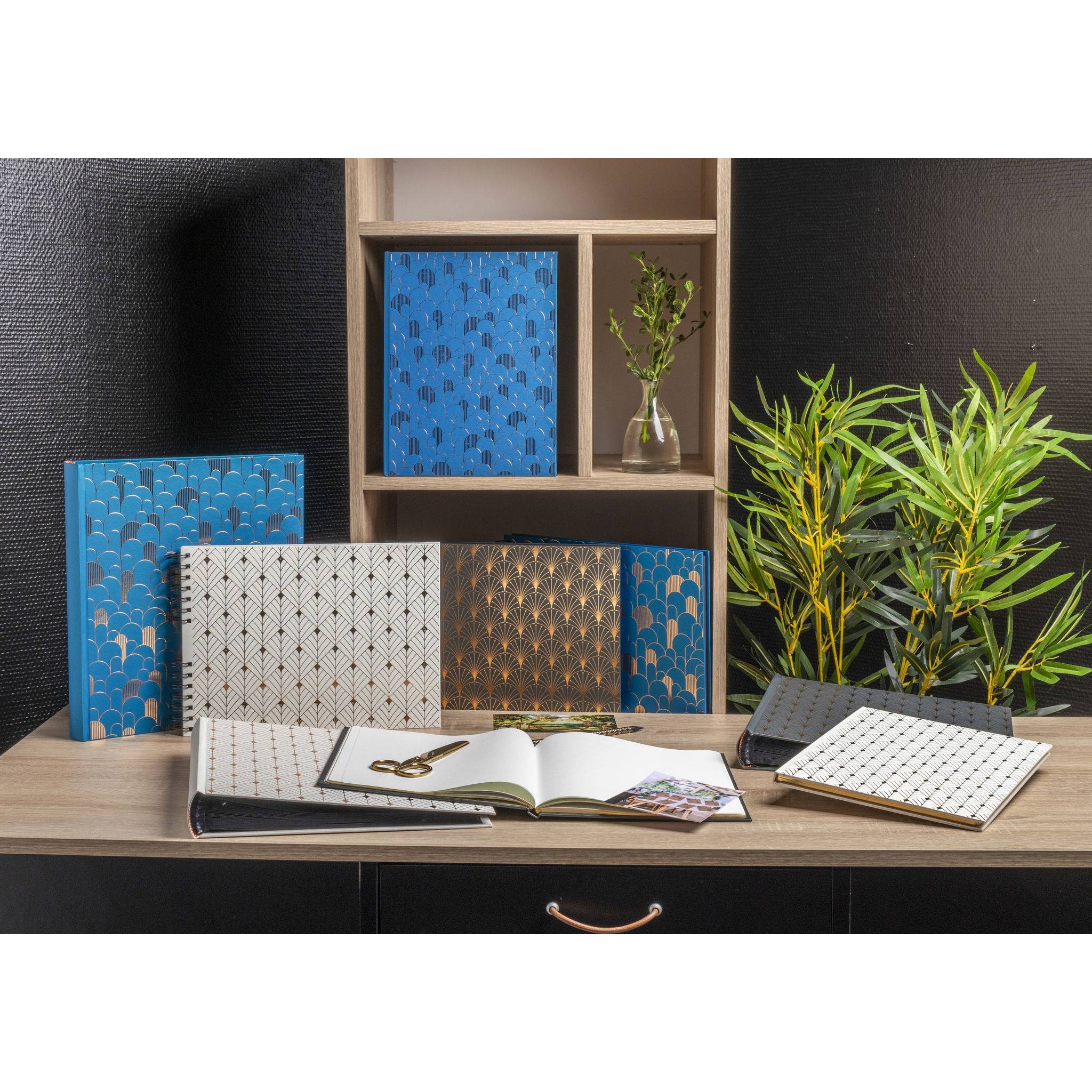 Exacompta Fotoalbum, 60 schwarze Seiten, Néo Déco - Schwarz - 16095E