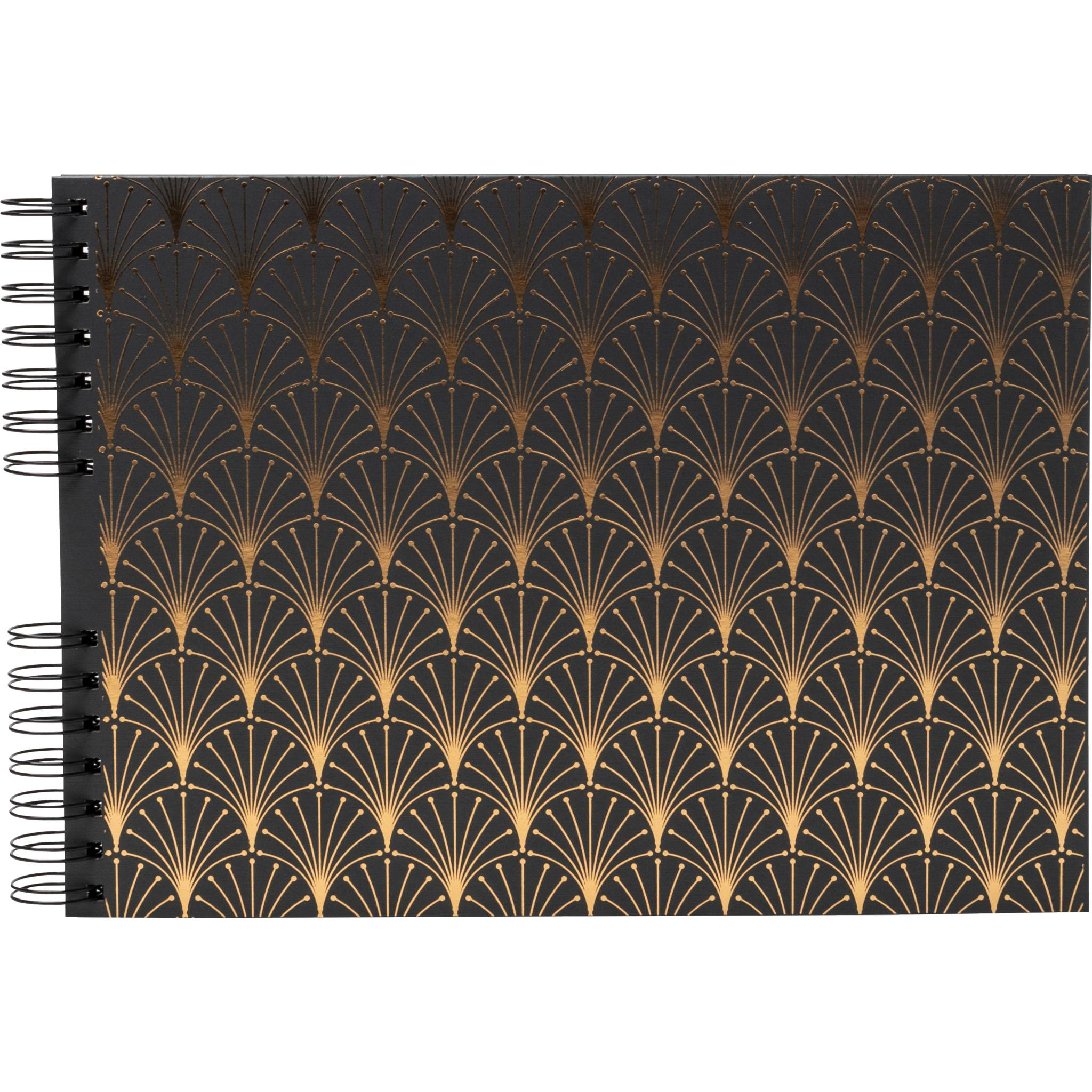 Exacompta Fotoalbum + Spiralbindung 50 schwarze Seiten Néo Déco Schwarz 16295E