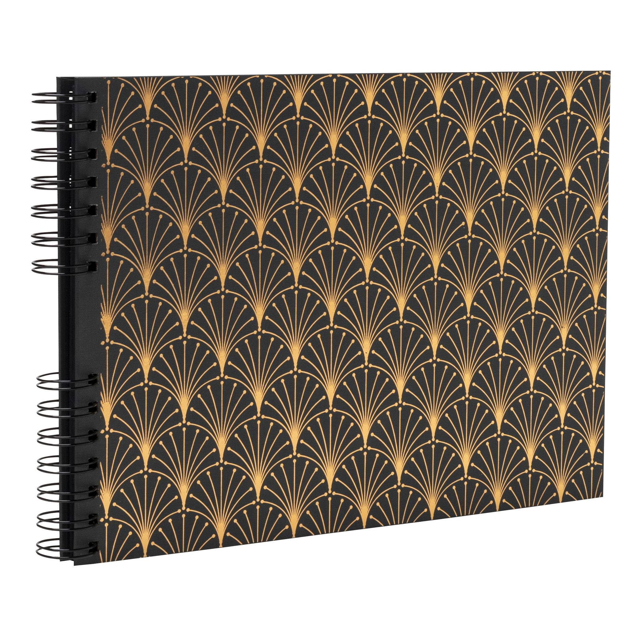 Exacompta Fotoalbum + Spiralbindung 50 schwarze Seiten Néo Déco Schwarz 16295E