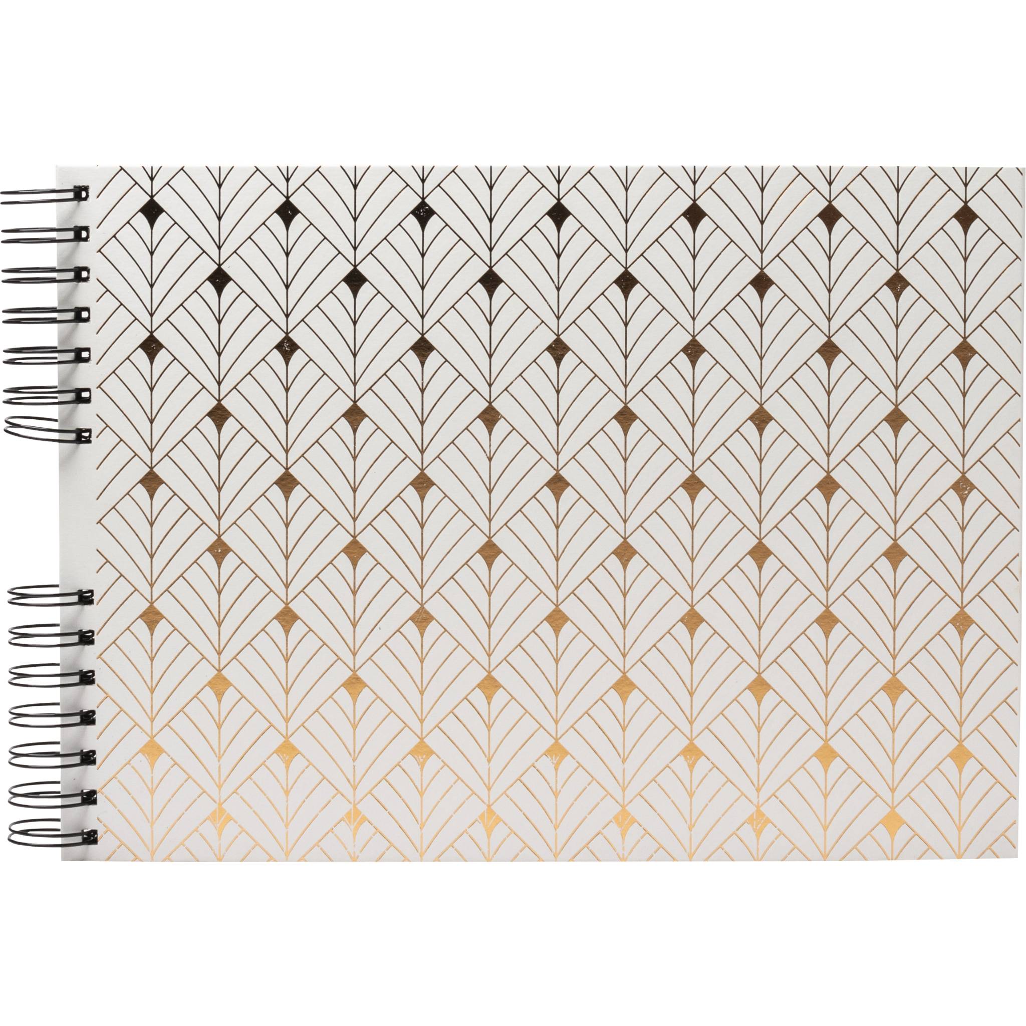 Exacompta Fotoalbum + Spiralbindung, 50 schwarze Seiten, Néo Déco, Weiß, 16297E