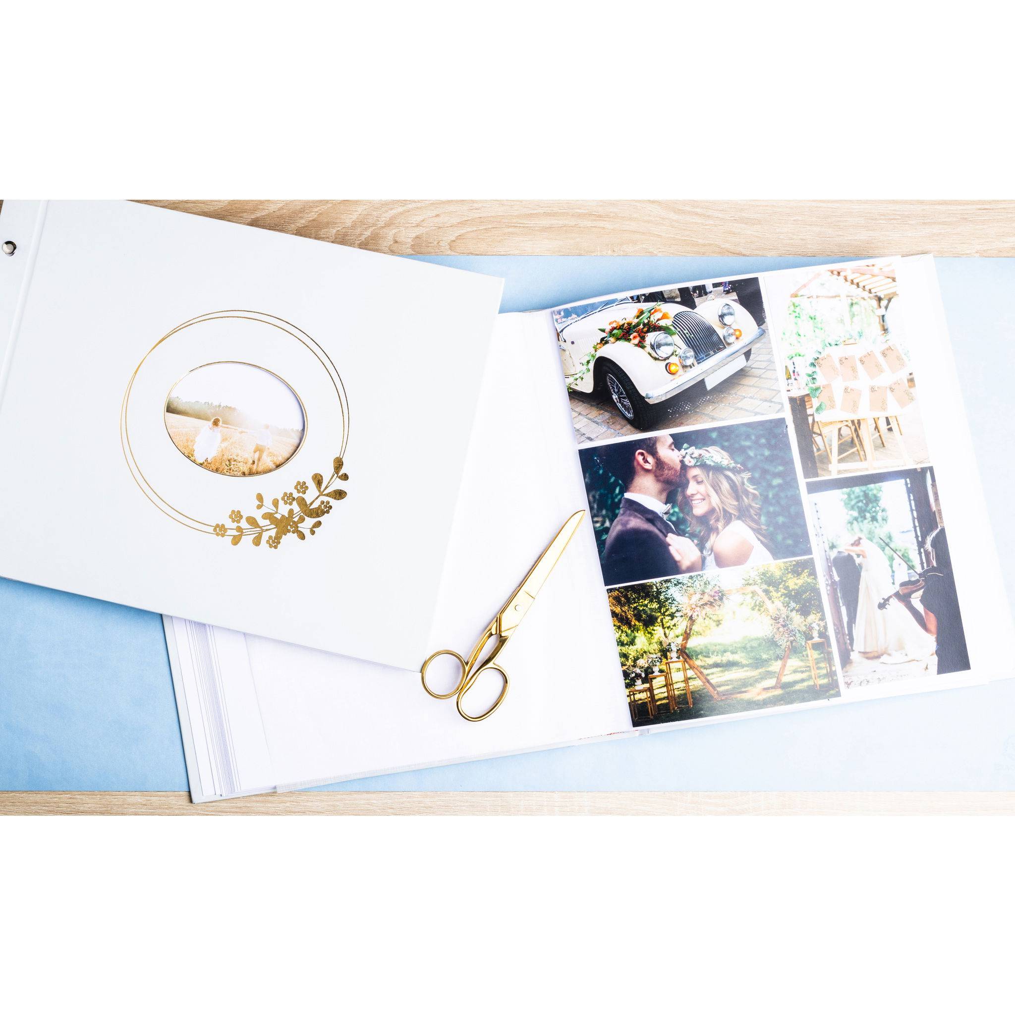 Exacompta Fotoalbum, 60 weiße Seiten, Ringflower - Weiß - 16732E