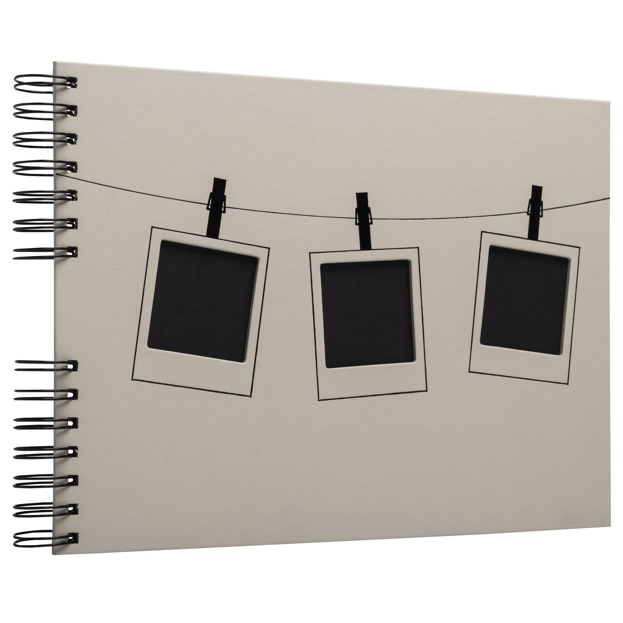 Exacompta Fotoalbum + Spiralbindung, 50 schwarze Seiten, Polaroid, Beige, 16823E