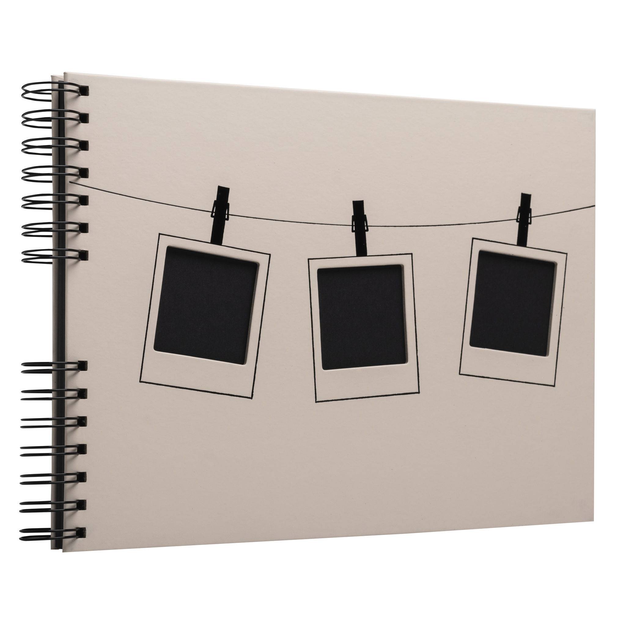 Exacompta Fotoalbum + Spiralbindung, 50 schwarze Seiten, Polaroid, Rosa, 16825E