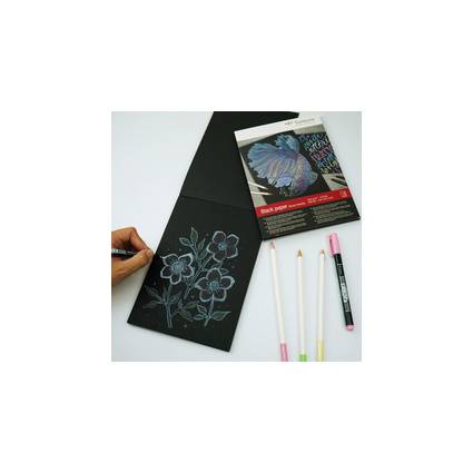 Tombow Zeichenblock "Black Paper", DIN A5, blanko, 250 g/qm