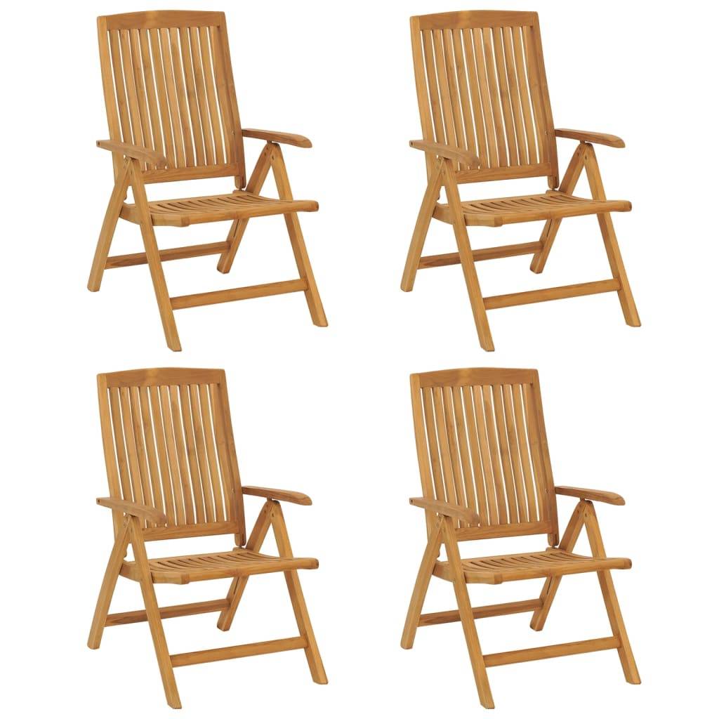 vidaXL Gartenstühle mit Kissen 4 Stk. Massivholz Teak