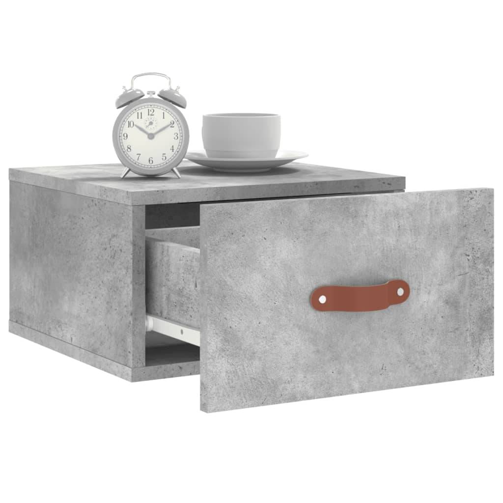 vidaXL Wand-Nachttisch Betongrau 35x35x20 cm