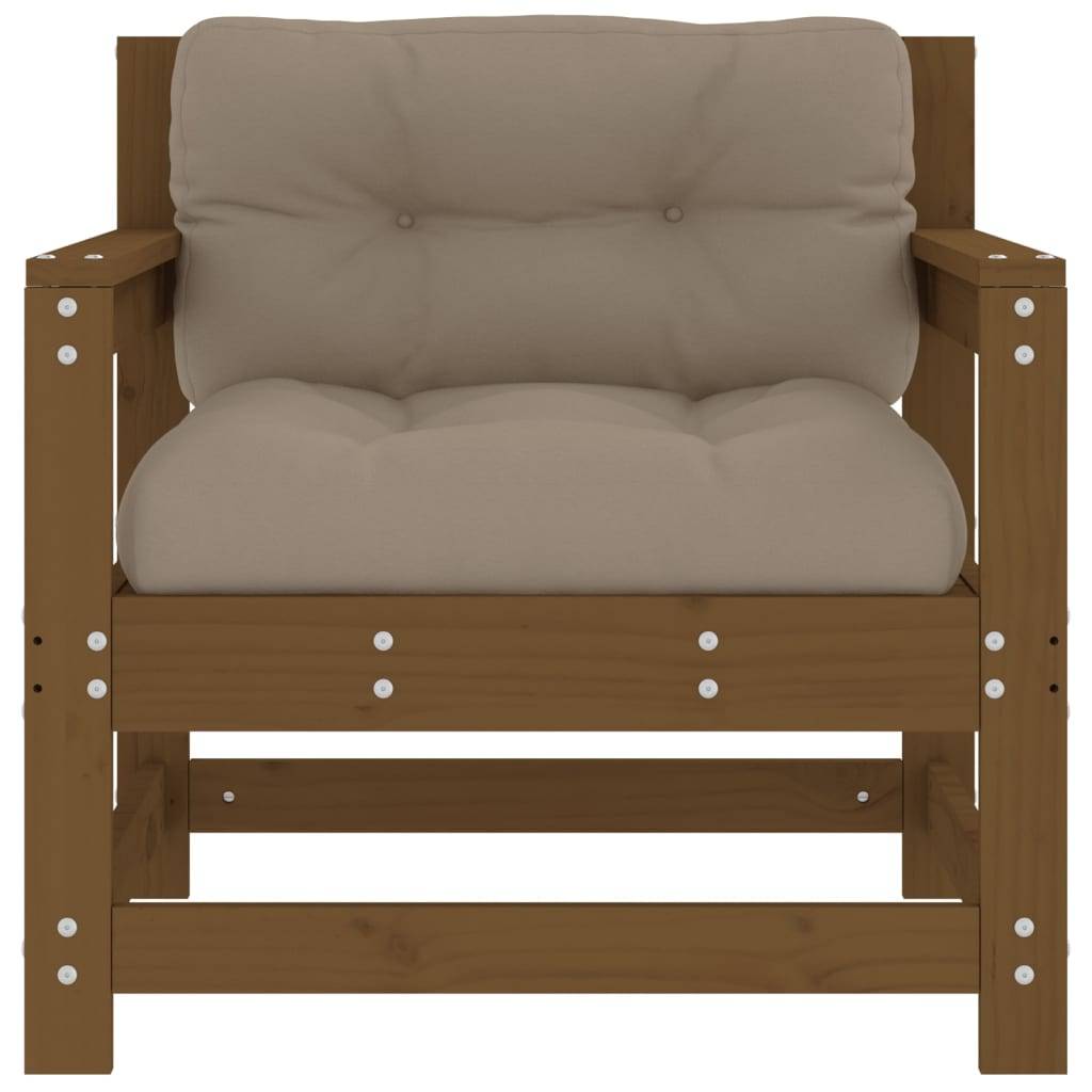 vidaXL Gartenstühle mit Kissen 2 Stk. Honigbraun Massivholz Kiefer