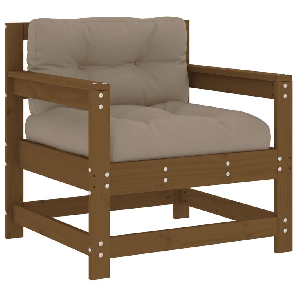 vidaXL Gartenstühle mit Kissen 2 Stk. Honigbraun Massivholz Kiefer