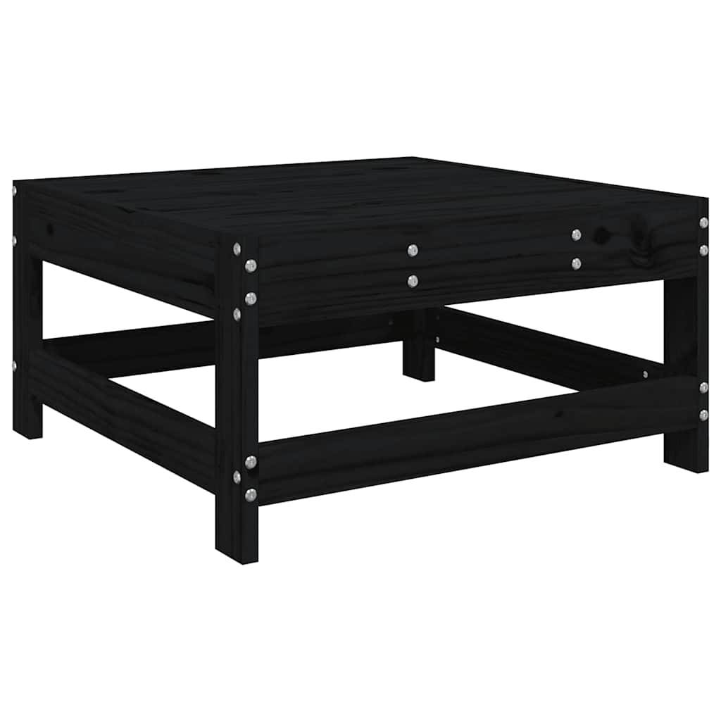vidaXL Gartenhocker mit Kissen Schwarz Massivholz Kiefer