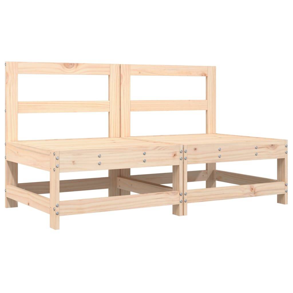 vidaXL Mittelsofas mit Kissen 2 Stk. Massivholz Kiefer