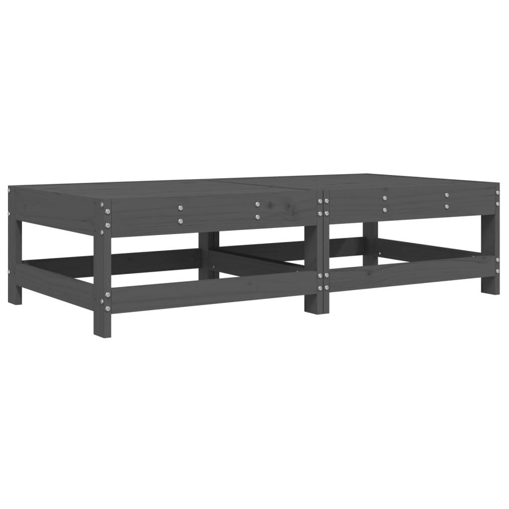 vidaXL Gartenhocker mit Kissen 2 Stk. Grau Massivholz Kiefer