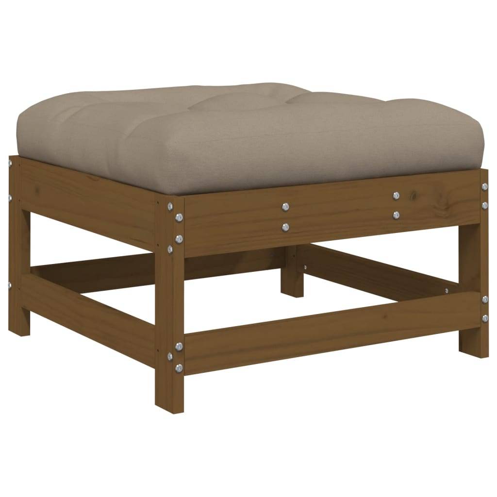 vidaXL Gartenhocker mit Kissen 2 Stk. Honigbraun Massivholz Kiefer