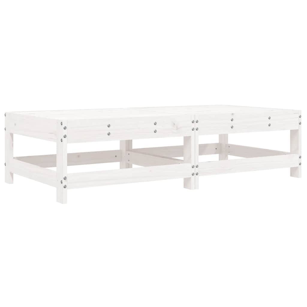 vidaXL Gartenhocker mit Kissen 2 Stk. Weiß Massivholz Kiefer