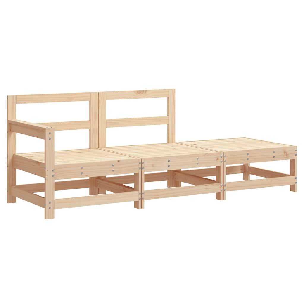 vidaXL 3-tlg. Garten-Lounge-Set mit Kissen Massivholz