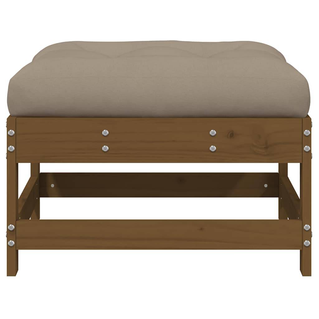 vidaXL Gartenhocker mit Kissen Honigbraun Massivholz Kiefer