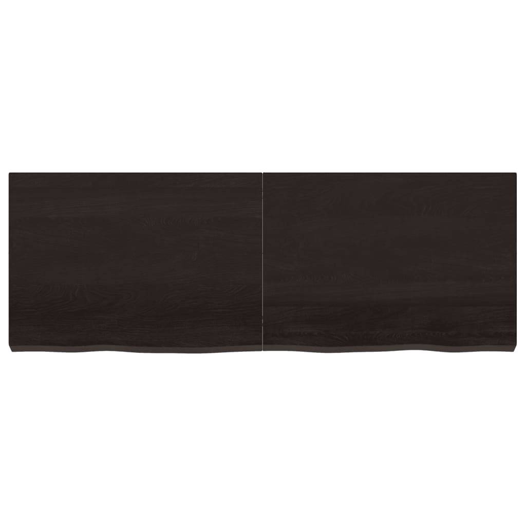 vidaXL Tischplatte Dunkelbraun 140x50x(2-6)cm Massivholz Eiche