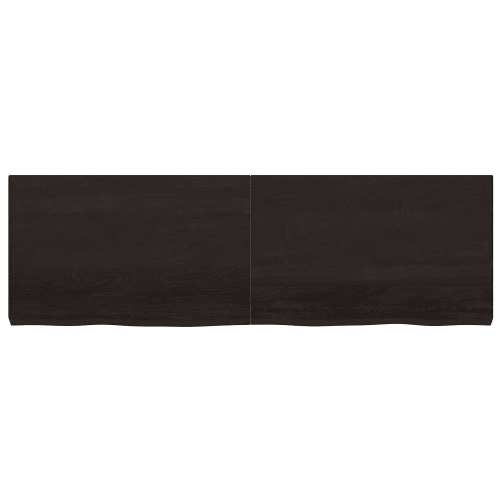 vidaXL Tischplatte Dunkelbraun 160x50x(2-6)cm Massivholz Eiche